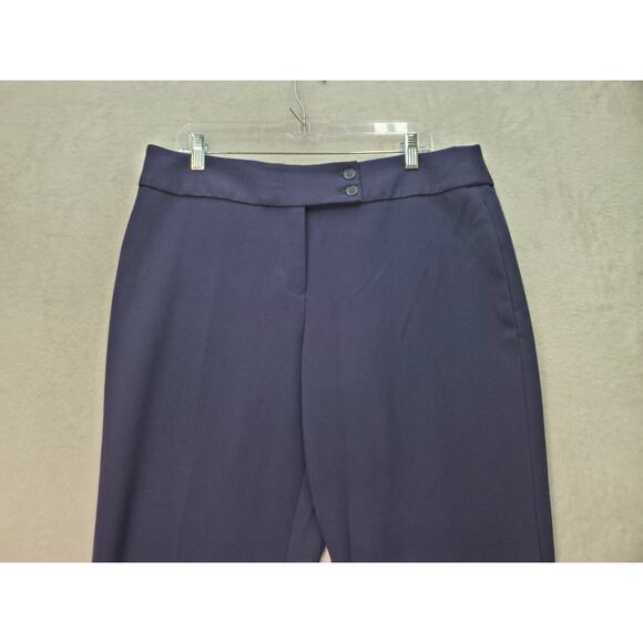 Talbots Dress Pants Women's Navy Polyester High Rise Pockets Straight Leg Slit - Picture 4 of 7